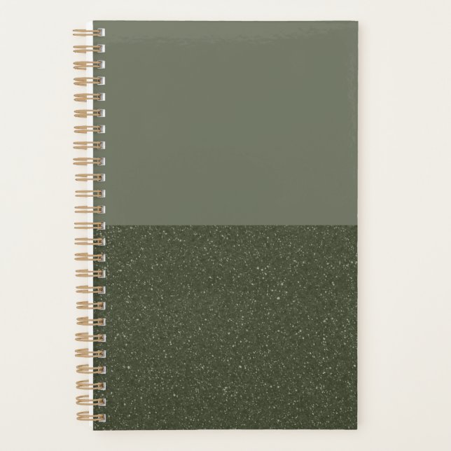 Agenda Elegante Moss Green Plananner com Textura (Frente)