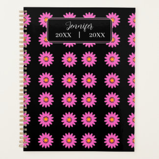 Agenda Elegante Nome Floral Rosa Personalizado e Data