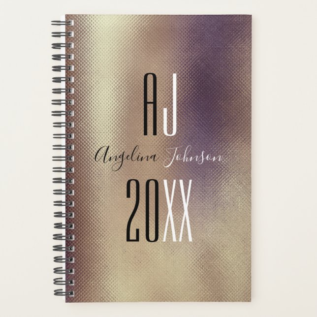 Agenda Elegante Preto e Cobre (Frente)
