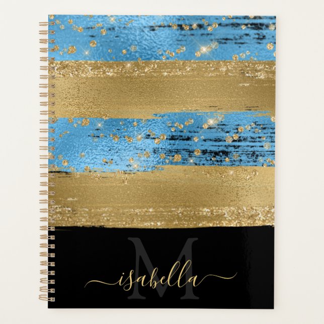 Agenda Elegante Roteiro Moderno Monogramado  (Frente)