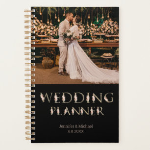 Agenda elegante tipografia floral, foto de casamento pret