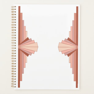 Agenda Elementos de arte deco numa paleta dourada rosa