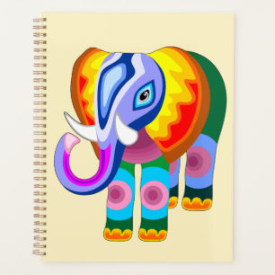 Agenda Elephant Rainbow Colors Patchwork
