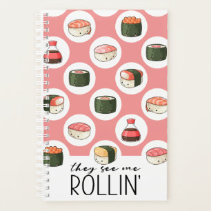 Agenda Eles Vêm-Me Rollin'Kawaii Divertido Sushi Rolls &