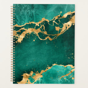 Agenda Emerald Green e abstrato Dourada