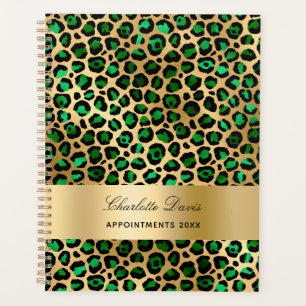 Agenda Emerald green gold leopard cheetah 2025