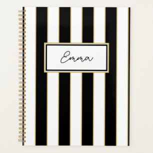 Agenda Emma Stripe Weekly Planner a preto e branco