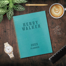 Empresa Personalizada Emboscada Teal Vegan Leather