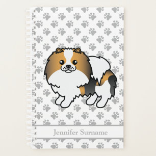 Agenda Encaixe Tricolor Pomeraniano Cachorro e Texto Pers