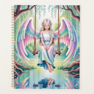 Agenda Encantando Angel Girl em um balanço