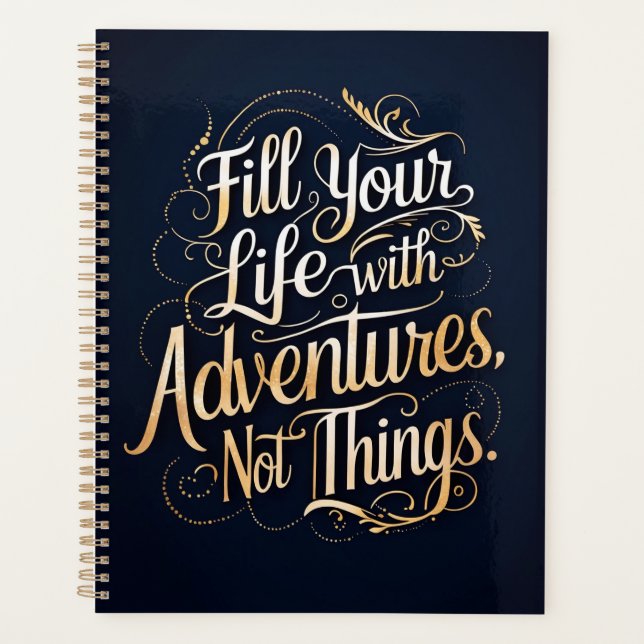 Agenda Encha sua vida com aventuras, não coisas (Frente)