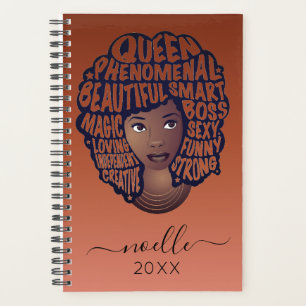 Agenda Encorajando as mulheres negras, marrom-cobre