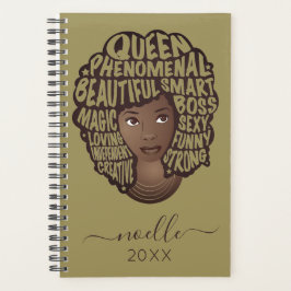 Agenda Encorajando as mulheres negras, verde-oliva