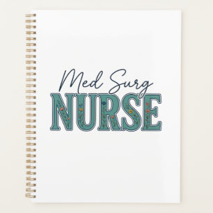 Agenda Enfermeira Med Surg Desenho Floral Vintage Gravura