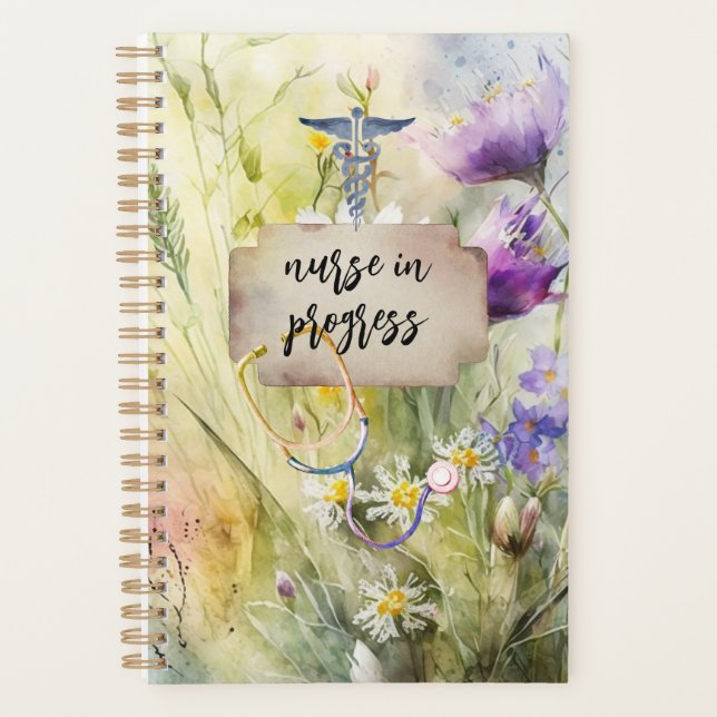 Agenda Enfermeira Médica Daisy Purple Floral Healthcare P (Frente)