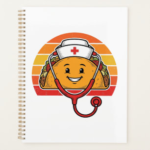 Agenda Enfermeira Taco Retro Vintage Desenho de Gravura_1
