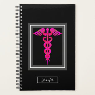 Agenda Enfermeiro Preto Médico - Cor-de-rosa - Símbolo