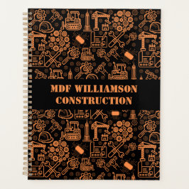 Agenda engenheiro Blueprint arquitetônico preto e marrom