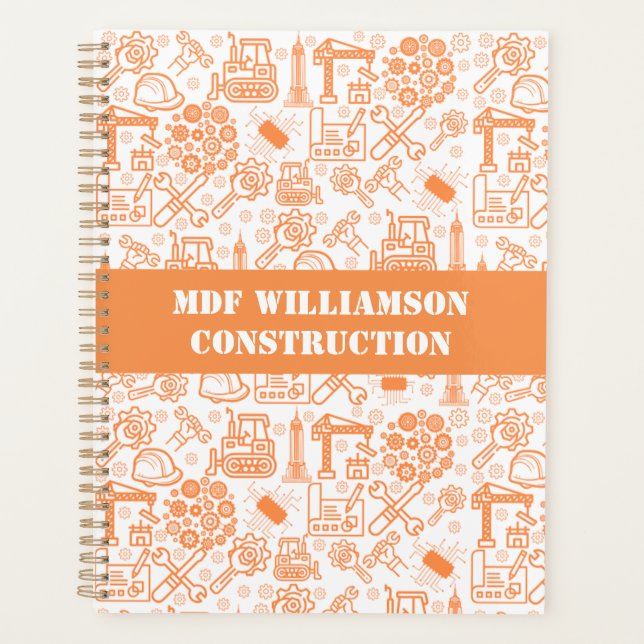 Agenda engenheiro branco e castanho de arquitetura Bluepr (Frente)