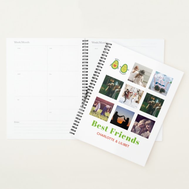 Agenda Engraçado BFF PHOTO COLLAGE Dif Personalizado AVOC (Exibição)