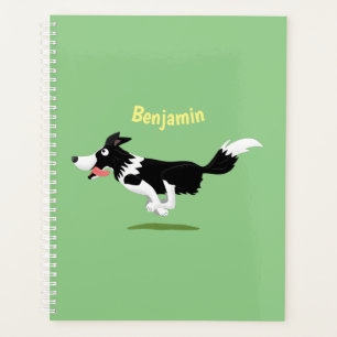 Agenda Engraçado Cão da Borda Collie executando desenho a