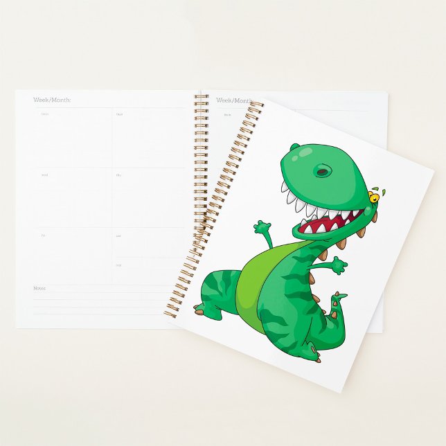 Agenda Engraçado Cartoon Dinossaur Roaring T-Rex (Criador carregado)