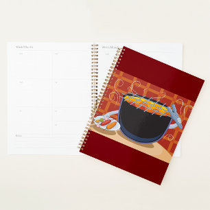 Agenda Engraçado CHURRASCO de desenho animado com canções