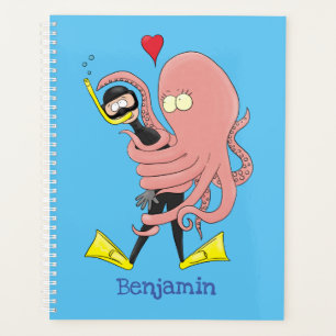 Agenda Engraçado de polvo encantador humor de desenho ani