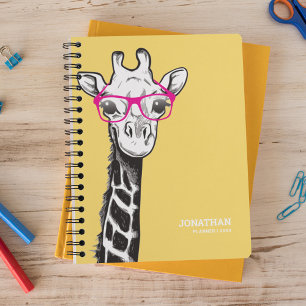 Agenda Engraçado Geek Girafa Nome 2026
