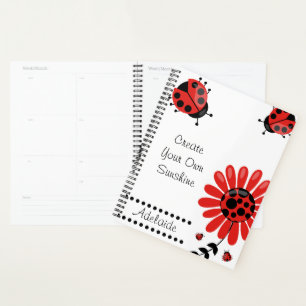Agenda Engraçado Moderno Vermelho Ladybug Personalizado