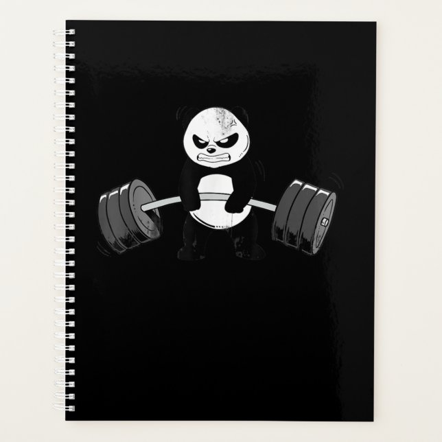 Agenda Engraçado Panda Workout Kitten Gym Deadlifpower (Frente)