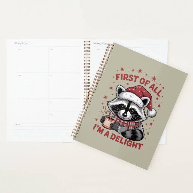 Agenda Engraçado Raccoon, antes de tudo, sou um Feliz Nat (Exibição)