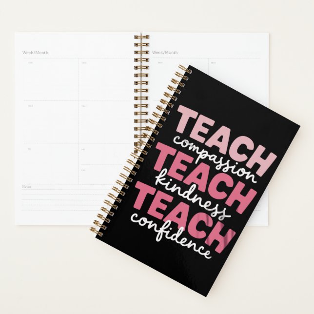 Agenda Ensine Vida de Professora Fofa Educação Inspirador (Exibição)