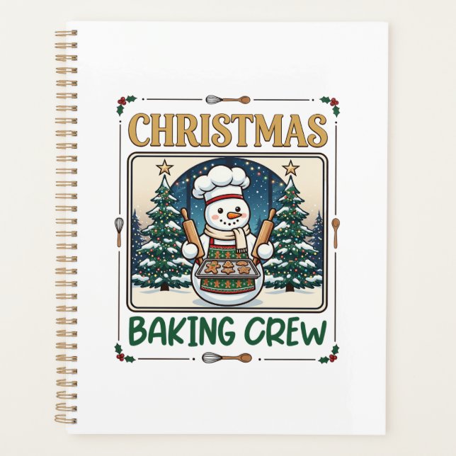 Agenda Equipe de Confeitaria de Natal Boneco de Neve Chef (Frente)