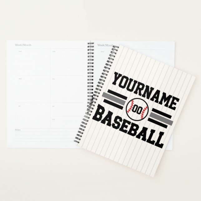 Agenda Equipe de NOME Personalizada do Jogador de Basebal (Exibição)