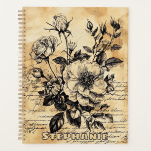 Agenda Esboço Floral Russo com Caligrafia - Idade (10)