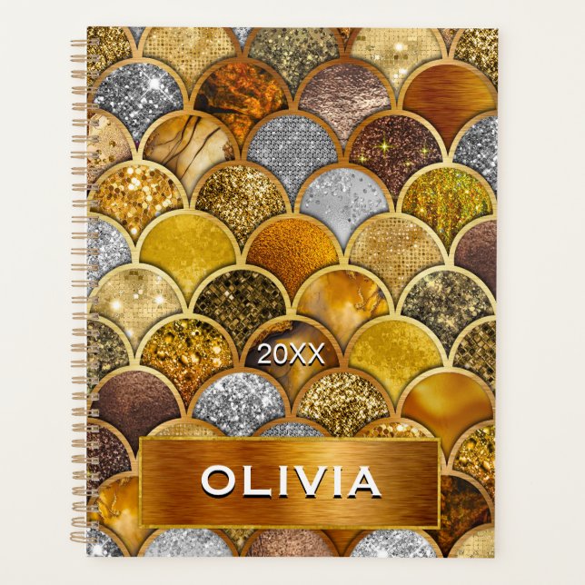 Agenda Escalas de sereia de ouro elegante (Frente)