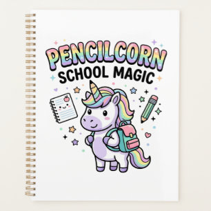 Agenda Escola de Lápis de Unicórnio Magia Encantadora de 