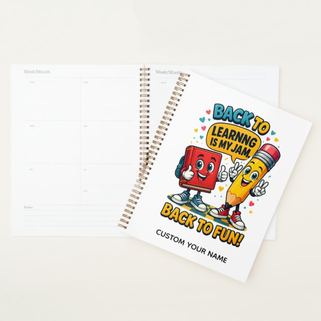 Agenda Escola de Nome Personalizado Fofa (Exibição)