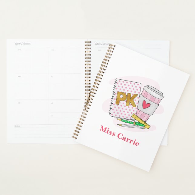 Agenda Escola Pré-infantário Rosa Personalizada (Exibição)