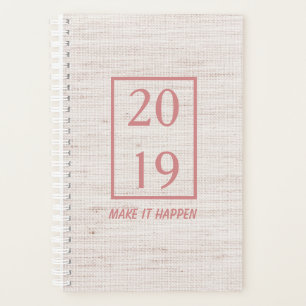 Agenda Escova Linen 2019 Faça Acontecer