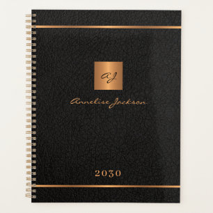 Agenda Escrito com um nome elegante, dourado preto monogr