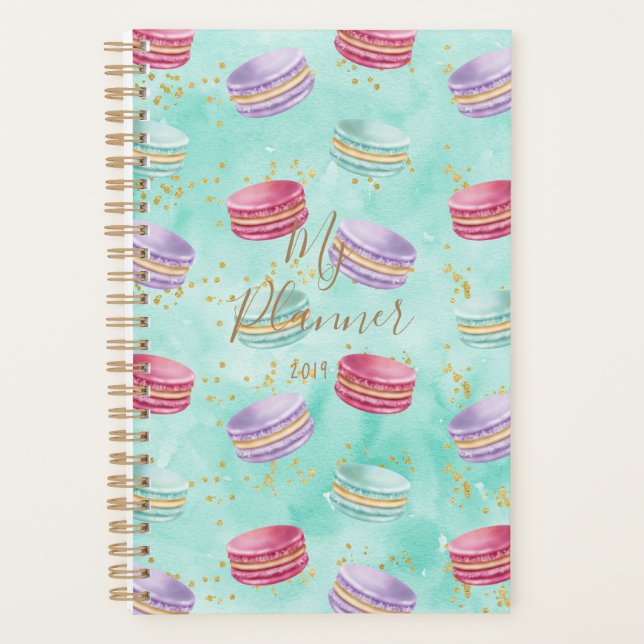 Agenda Escritor de Confetti do Mint Macaroon Cookies Deli (Frente)