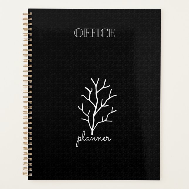 Agenda Escritório branco preto elegante (Frente)