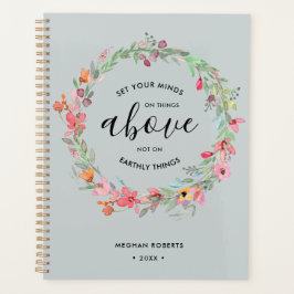 Agenda Escritura Personalizada Moderna Floral Verde Sage