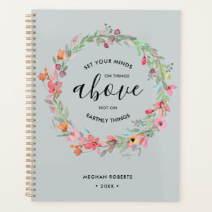 Agenda Escritura Personalizada Moderna Floral Verde Sage