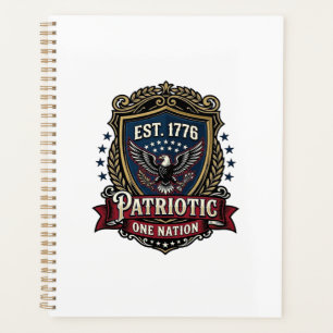 Agenda Escudo de Batalha Patriótico 1776 Símbolo Inspirad