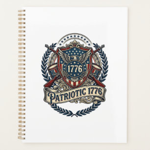 Agenda Escudo de Batalha Patriótico 1776 Símbolo Inspirad