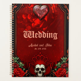 Agenda Escuridão real, coração gótico e crânio.