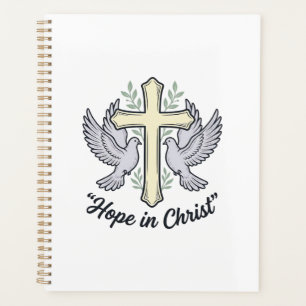 Agenda Esperança em Cristo Pombo Cruz Design Cristão Vint